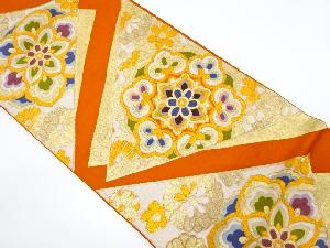 アンティーク　幾何学に華紋織り出し袋帯（材料）